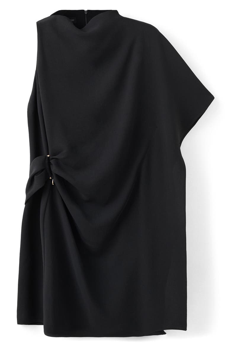 Soleil Asymmetric Sleeve Minidress, Alternate, color, BLACK