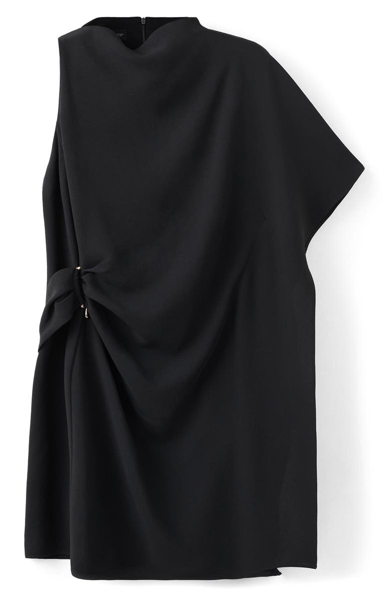 MANGO Soleil Asymmetric Sleeve Minidress, Alternate, color, Black