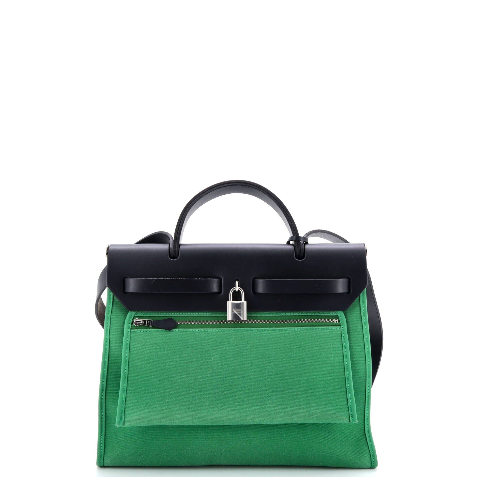 Pre-Owned Hermes Herbag Zip Leather and Toile 31, Alternate, color, 