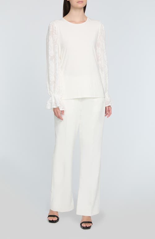 Shop Elie Tahari The Mavea Mixed Media Top In Sky White