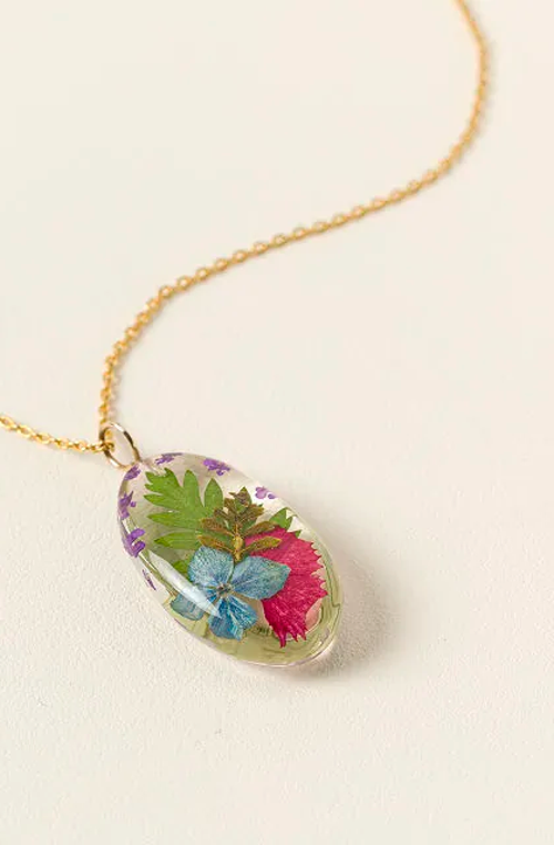 Uncommon Goods Mother And Daughter Flower Pendant Necklace In Multi