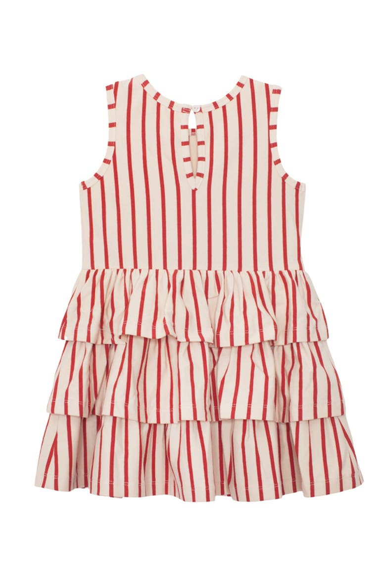 Terracotta Stripe Sleeveless Dress, Alternate, color, Red
