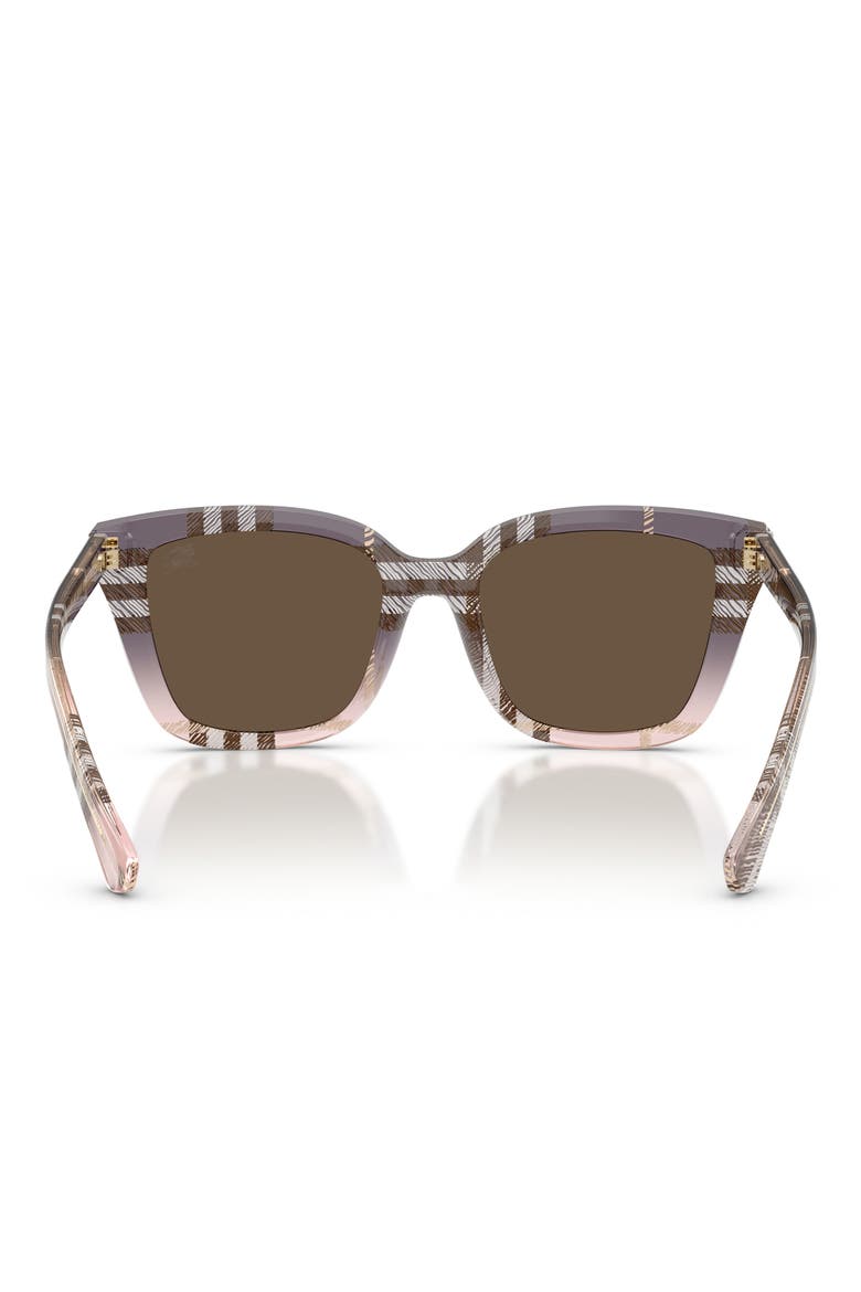 52mm Square Sunglasses, Alternate, color, CHECK GRADIENT ROSE / BROWN
