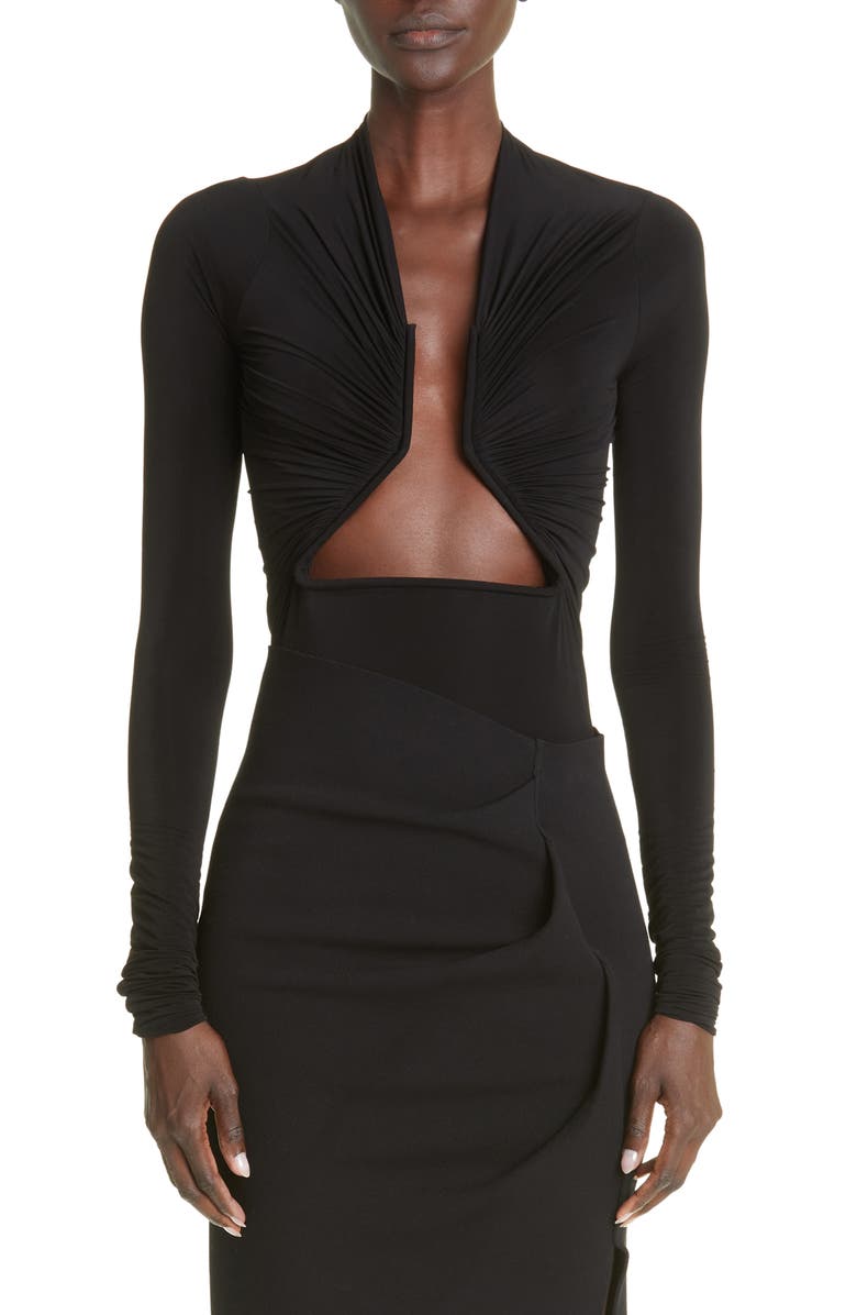 Rick Owens Gathered Asymmetric Maxi Skirt, Main, color, 