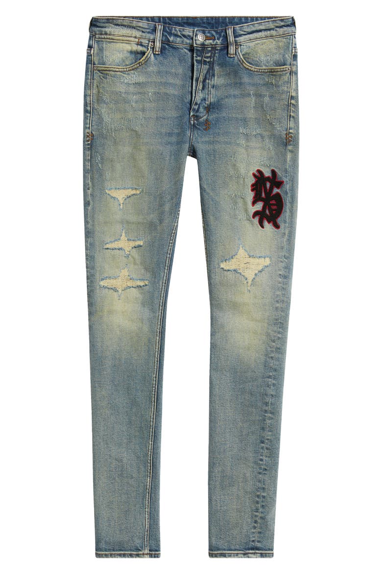 Van Winkle Bleu Monday Repair Skinny Jeans, Alternate, color, DENIM