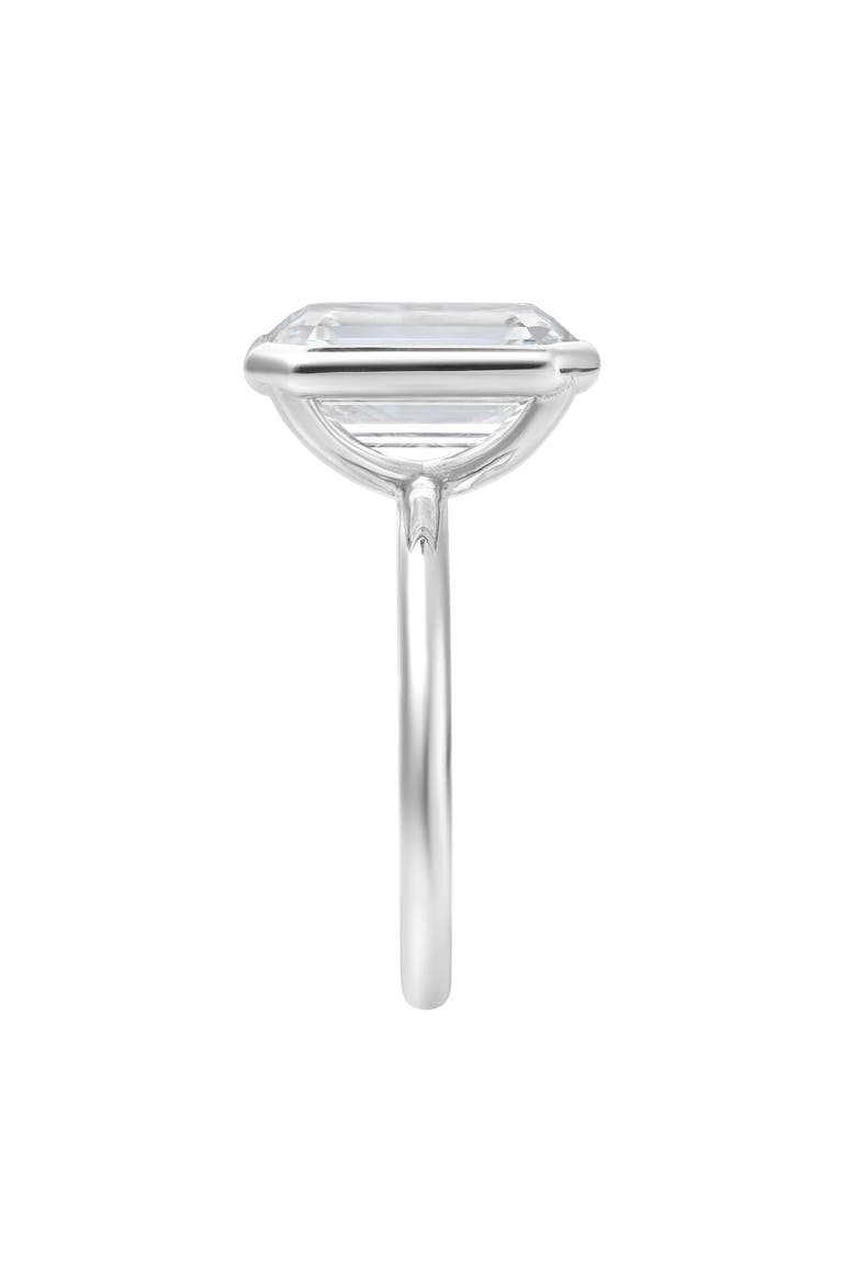 Meira 14K Gold Emerald Cut Lab Grown Diamond Bezel Solitaire Engagement Ring - 4 cts, Alternate, color, 14K White Gold