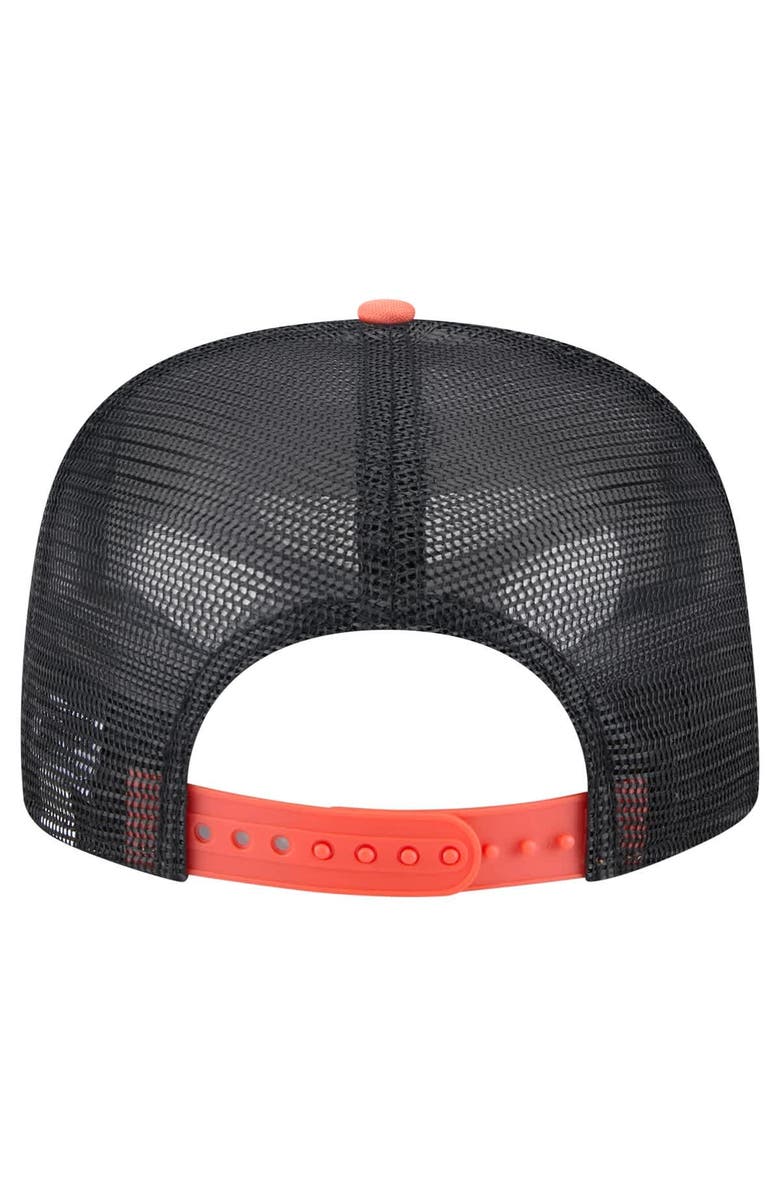 New Era Men's New Era White/Orange San Francisco Giants Retro Script Trucker 9FIFTY Snapback Hat, Alternate, color, White