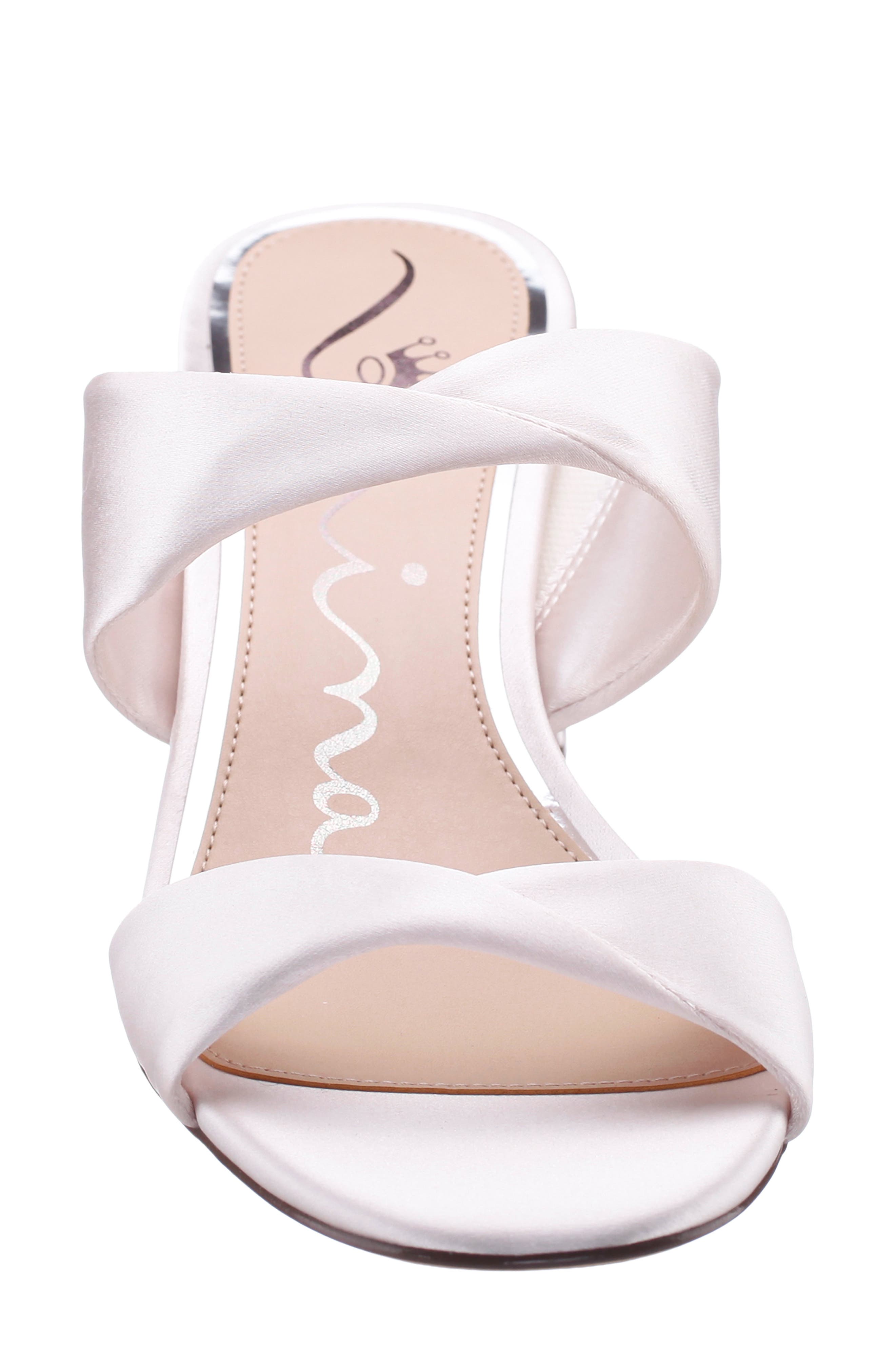 Nina Bassie Block Heel Slide Sandal, Alternate, color, Ivory