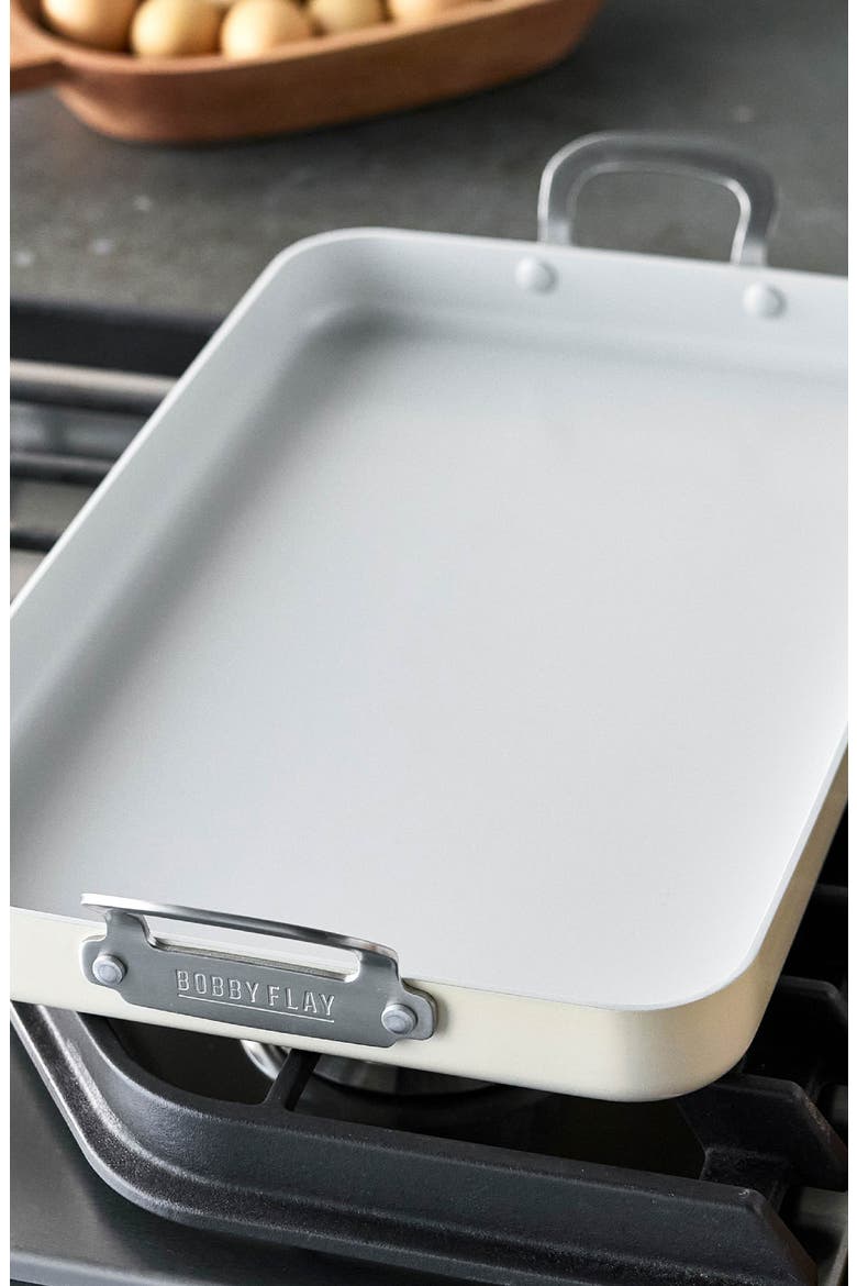 x Bobby Flay Ceramic Nonstick Double Burner Griddle, Alternate, color, CREAM