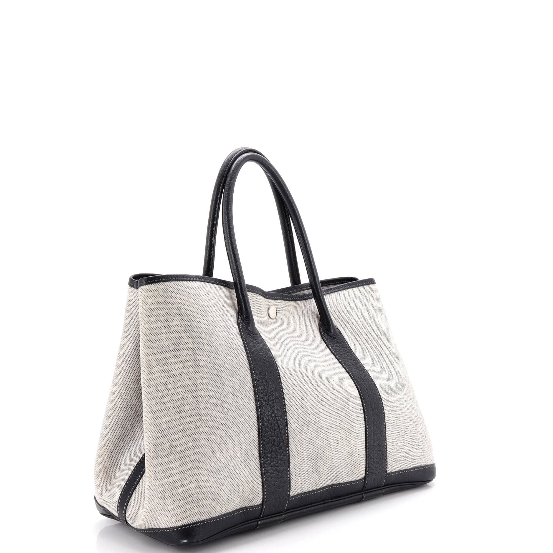Garden Party Tote Toile and Leather 36, Alternate, color, Black
