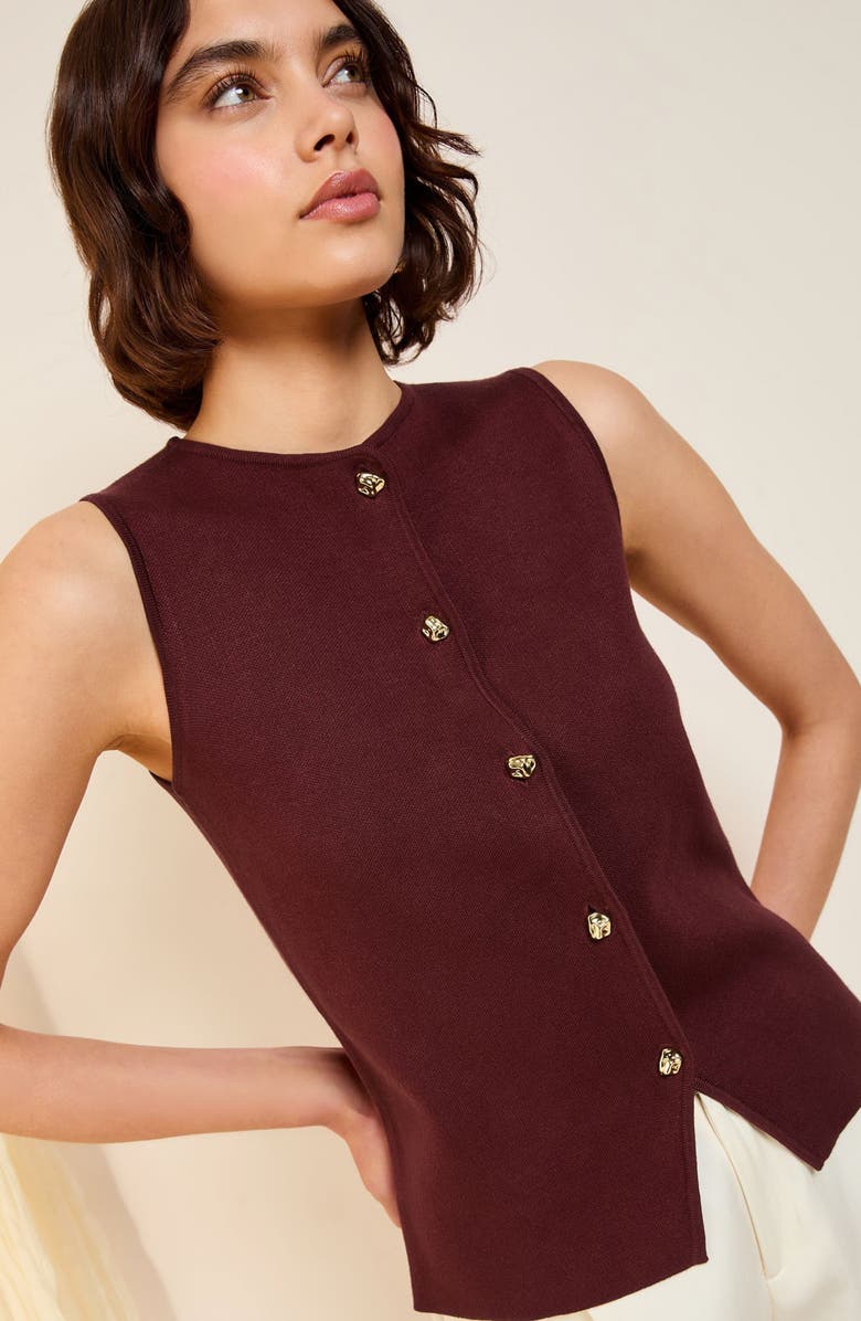 Friends Like These Gold Button Knit Vest, Alternate, color,