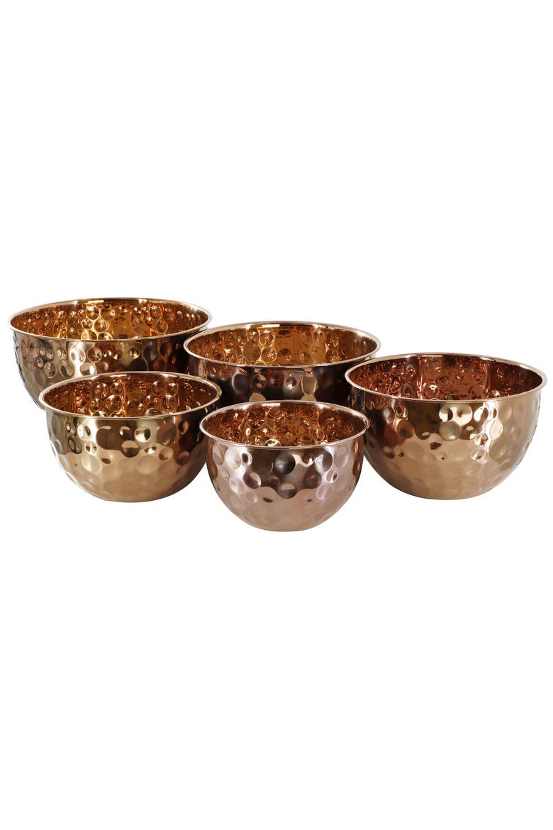 5 Piece Stainless Steel Serving Bowl Set, Main, color, Copper