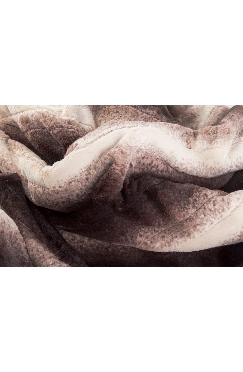 LUXE Brown/White Faux Fur Heated Throw Blanket - 50" x 60", Alternate, color, Brown/White