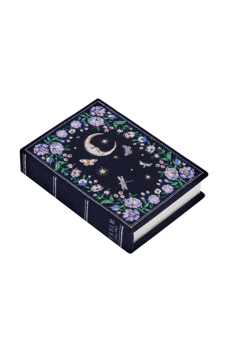 Marianne Midnight Garden Embroidered Book Box, Main, color, Navy