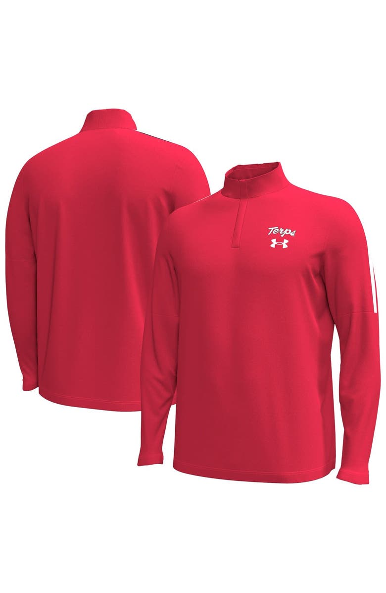 Under Armour Men's Under Armour Red Maryland Terrapins Playoff Performance Quarter-Zip Jacket, Alternate, color, Red