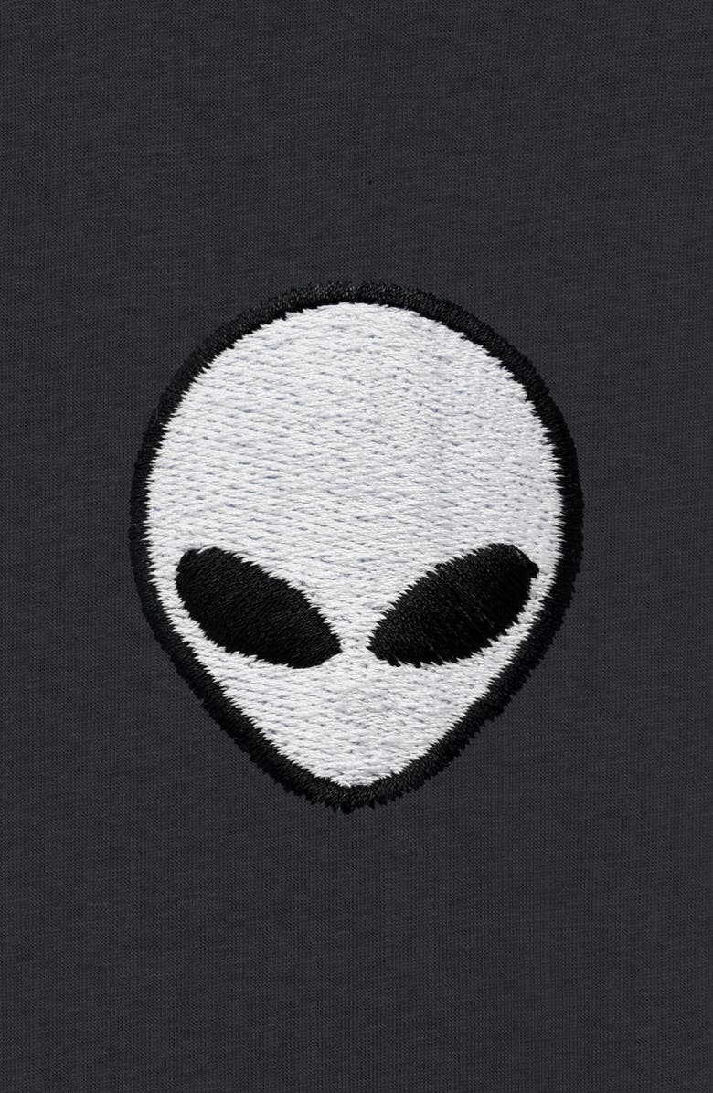 Dalix Mens Lil Alien Midweight Garment Dye Tee, Alternate, color, Black