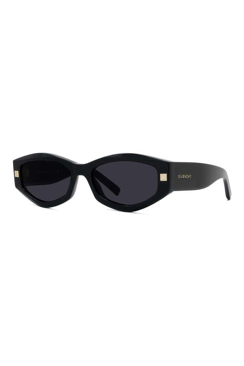 GVDAY 54mm Square Sunglasses, Alternate, color, SHINY BLACK / SMOKE