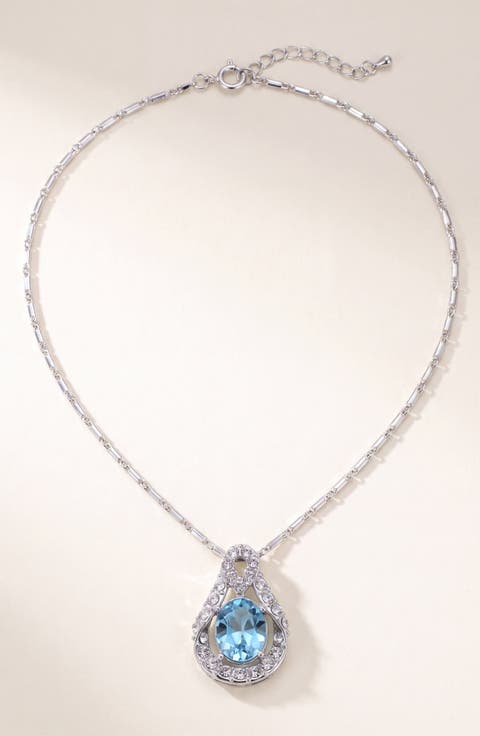 Teardrop Crystal Pendant Necklace