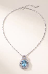 Modenaire Teardrop Crystal Pendant Necklace