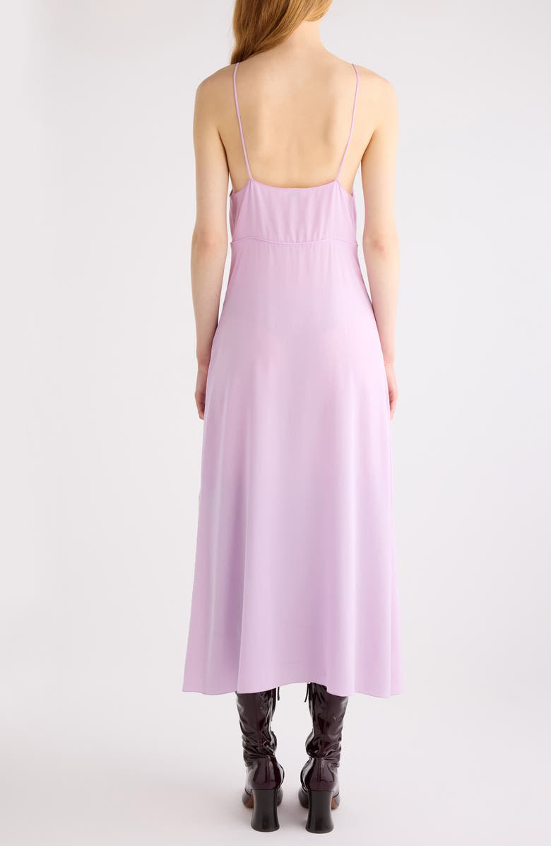 Chloé Lace Trim Organic Silk Crêpe de Chine Slipdress, Alternate, color, Creamy Lilac