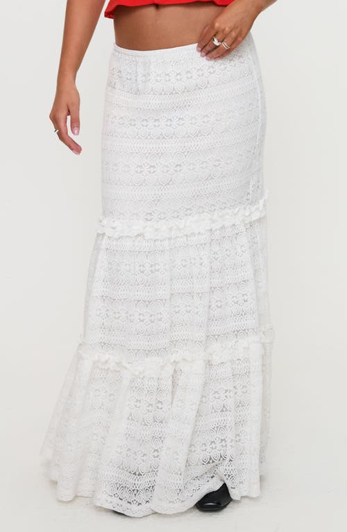 Princess Polly Buttacupe Lace Maxi Skirt In White