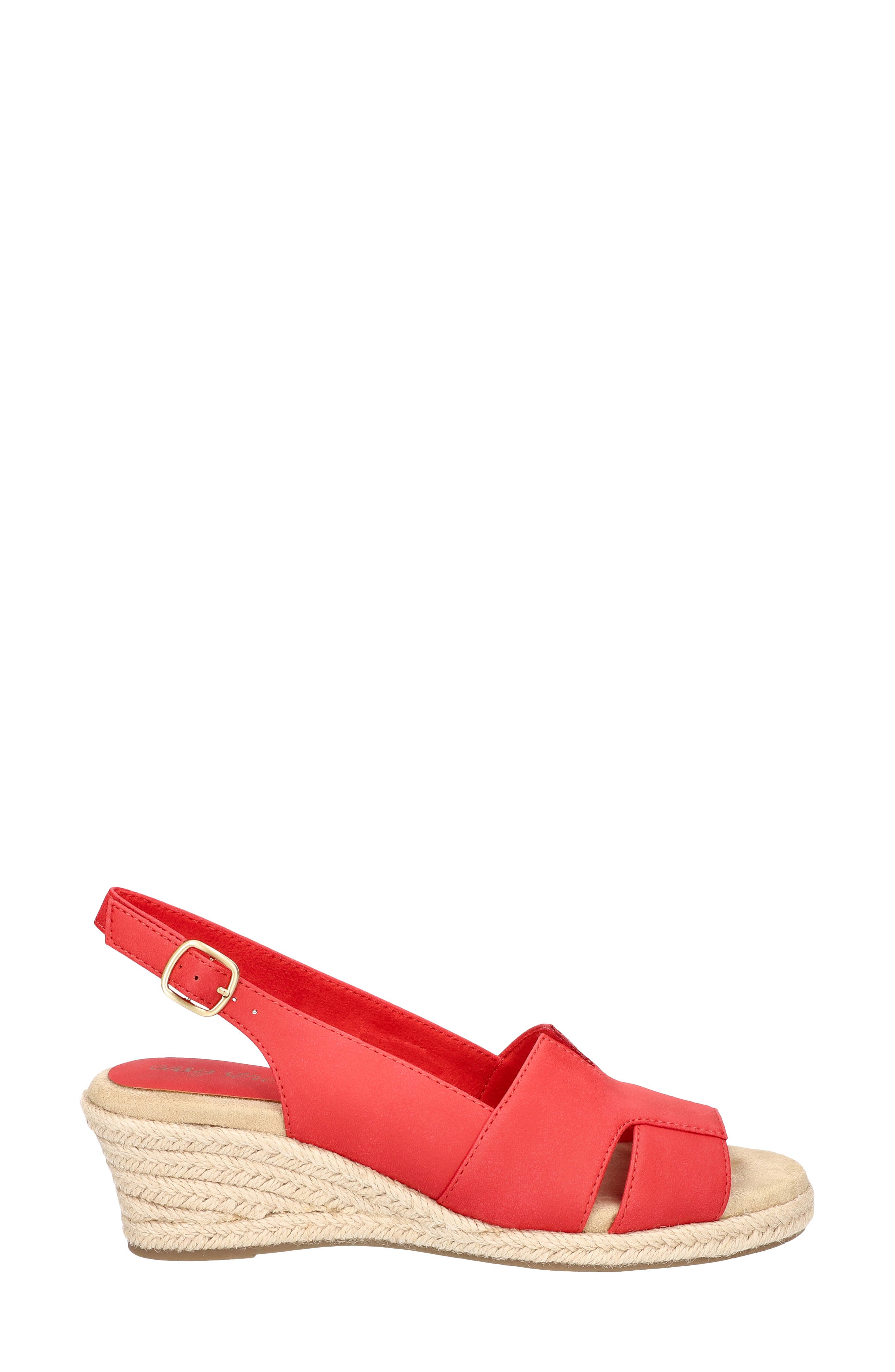 Resort Slingback Wedge Sandal, Alternate, color, RED