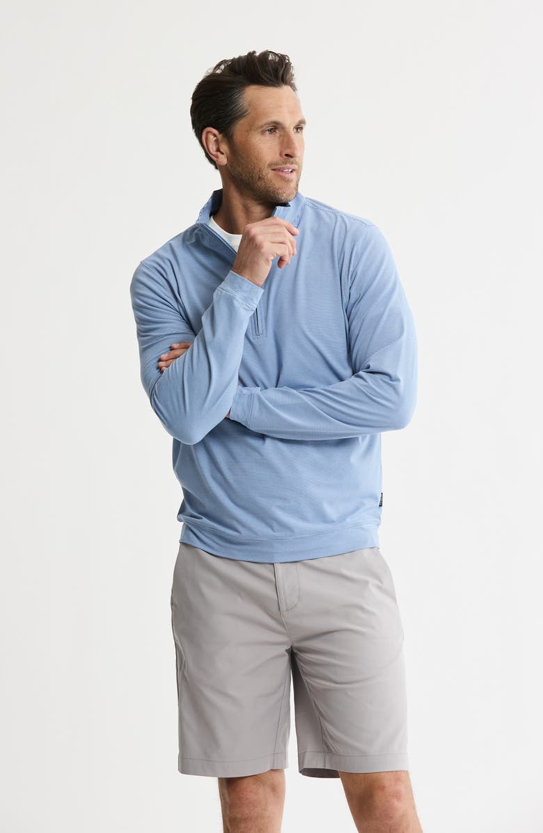 JACHS Performance Microstripe Quarter Zip Pullover, Alternate, color, Blue Stripe