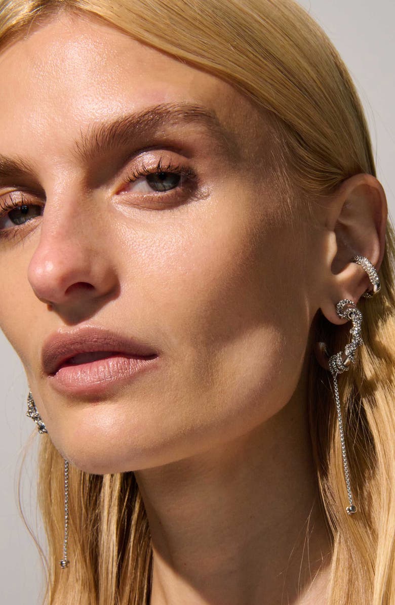 DEMARSON Eva Ear Cuff, Alternate, color, Silver/ Crystal