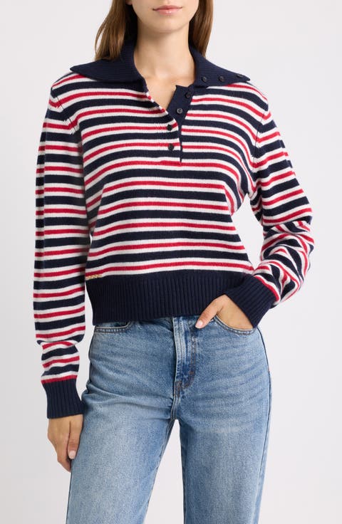 Merino Wool & Cashmere Polo Sweater