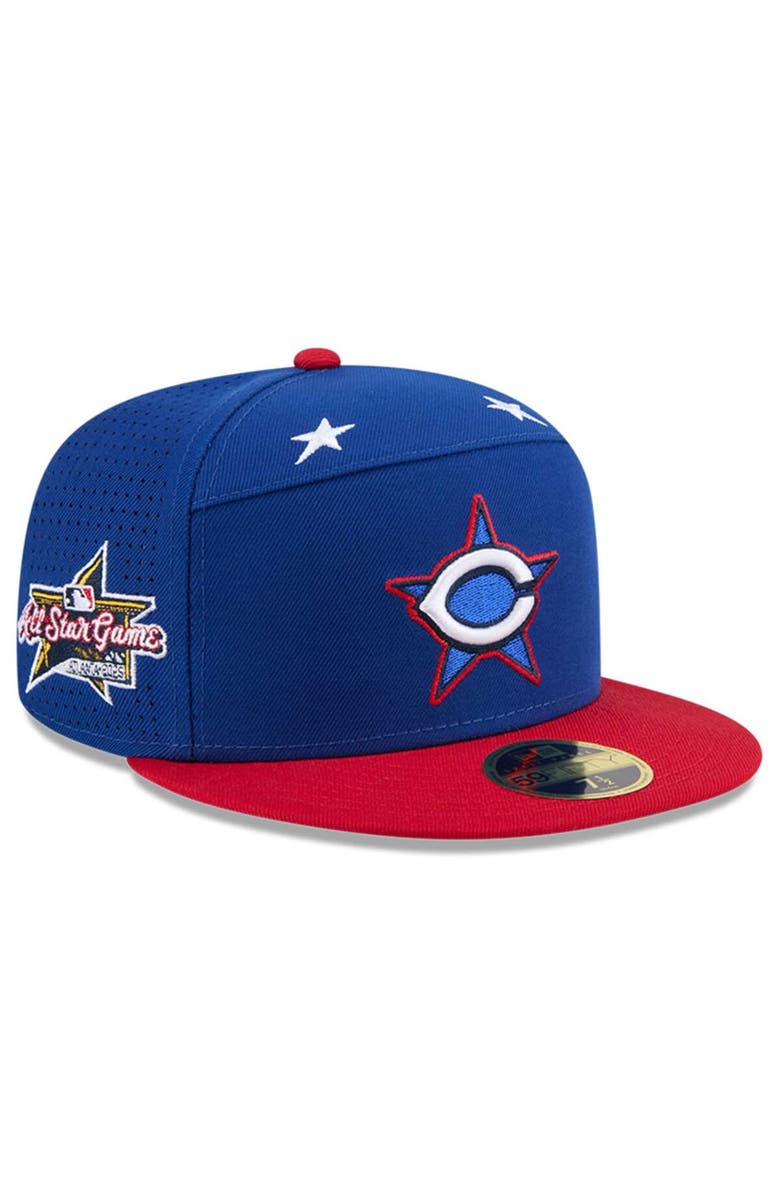 New Era Men's New Era Blue/Red Cincinnati Reds 2025 MLB All-Star Game Workout Side Patch 59FIFTY Fitted Hat, Main, color, Blue
