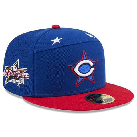 Men's New Era Blue/Red  Cincinnati Reds 2025 MLB All-Star Game Workout Side Patch 59FIFTY Fitted Hat