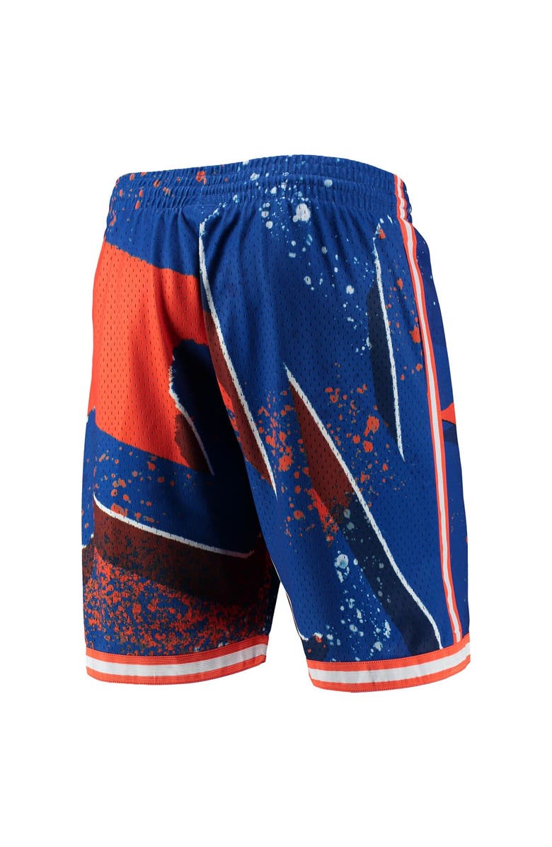 Mitchell & Ness Men's Mitchell & Ness Blue New York Knicks Hardwood Classics 1991 Hyper Hoops Swingman Shorts, Alternate, color,