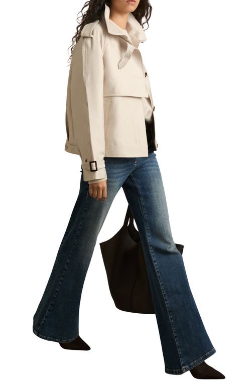 Shop Reiss Mila Short Trench Coat In Neutral