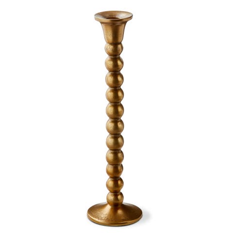 Ingrid Large Taper Candle Holder Antique Brass Aluminum 3.5x3.5x13 in