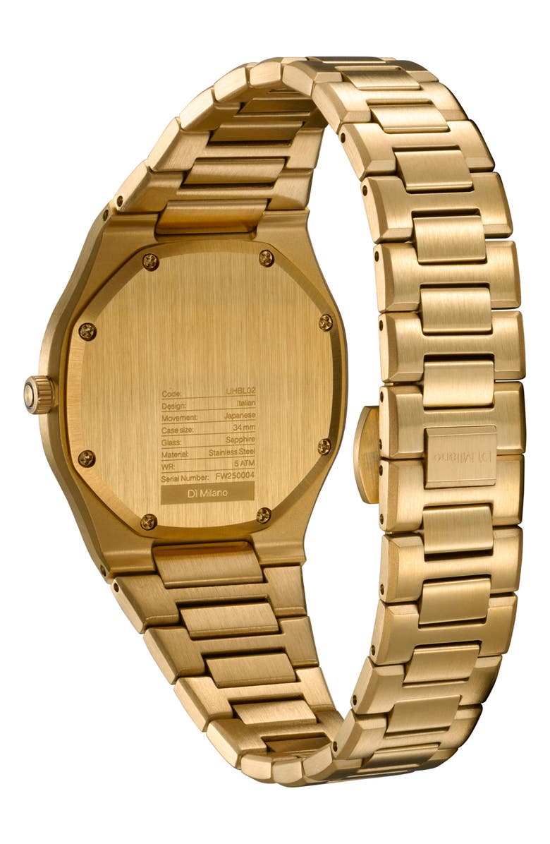 D1 Milano Ultra Thin Bracelet Watch, 34mm, Alternate, color, Gold