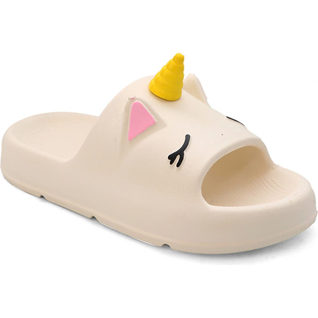 Shop Yoki Kids' Unicorn Slide Sandal In Cream