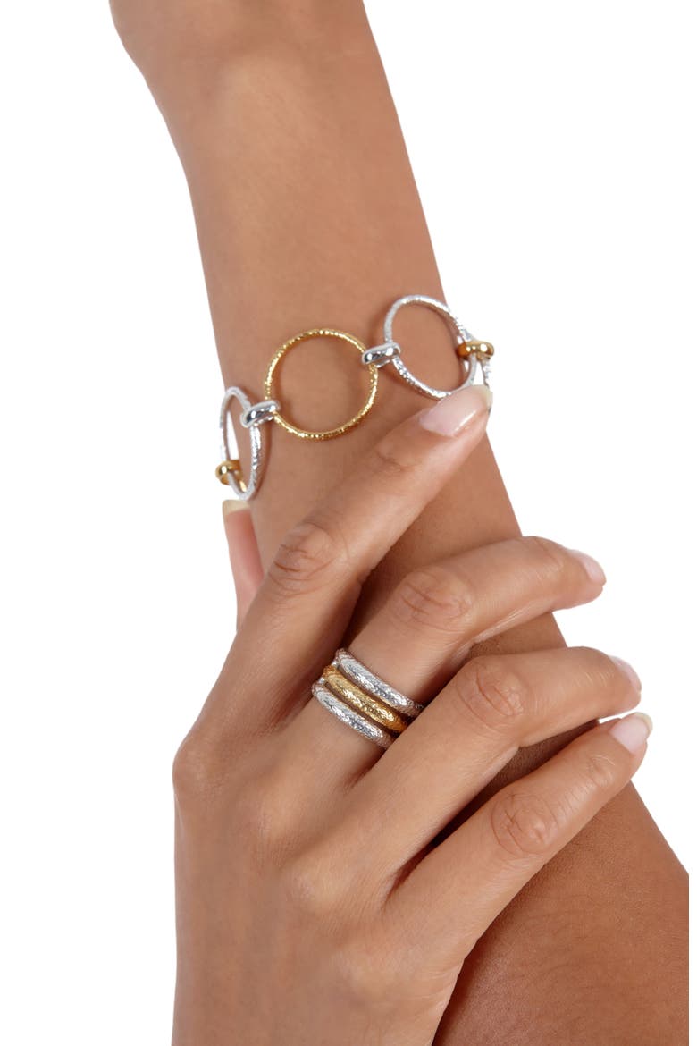 Multi Finish Hula Triple Ring, Alternate, color, Sterling Silver