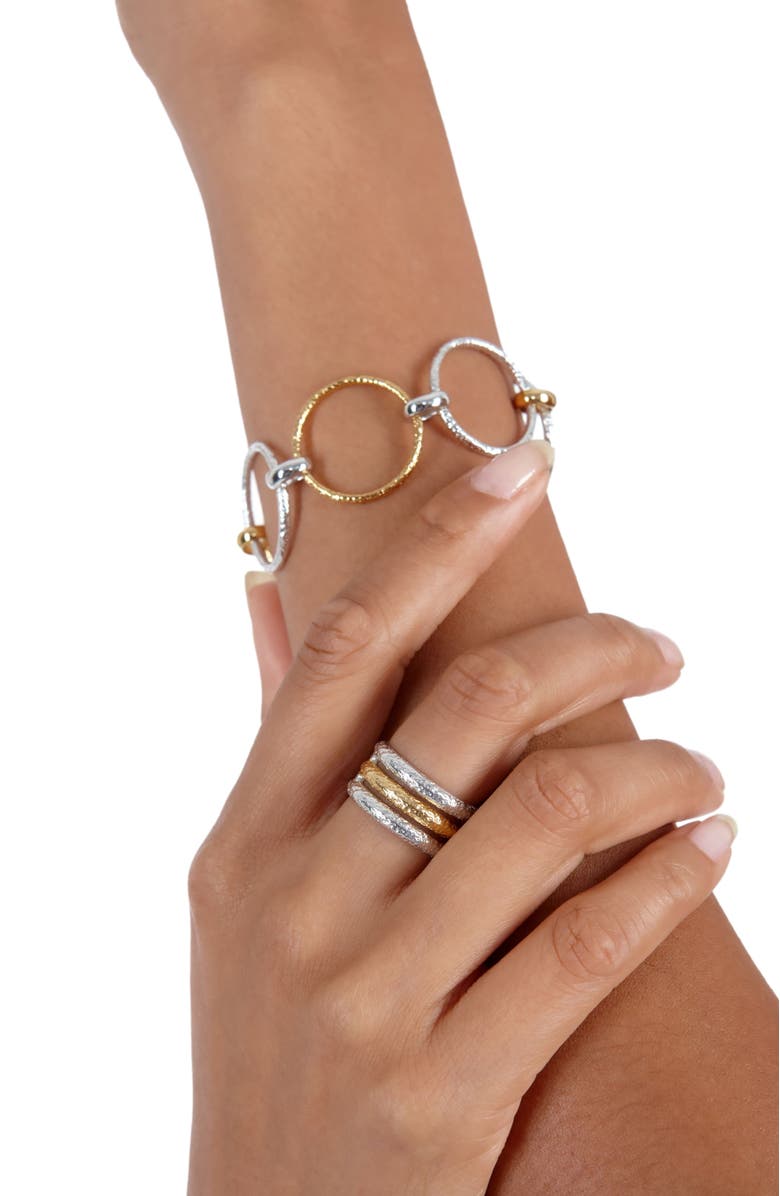 Lucy Quartermaine Multi Finish Hula Triple Ring, Alternate, color, Sterling Silver