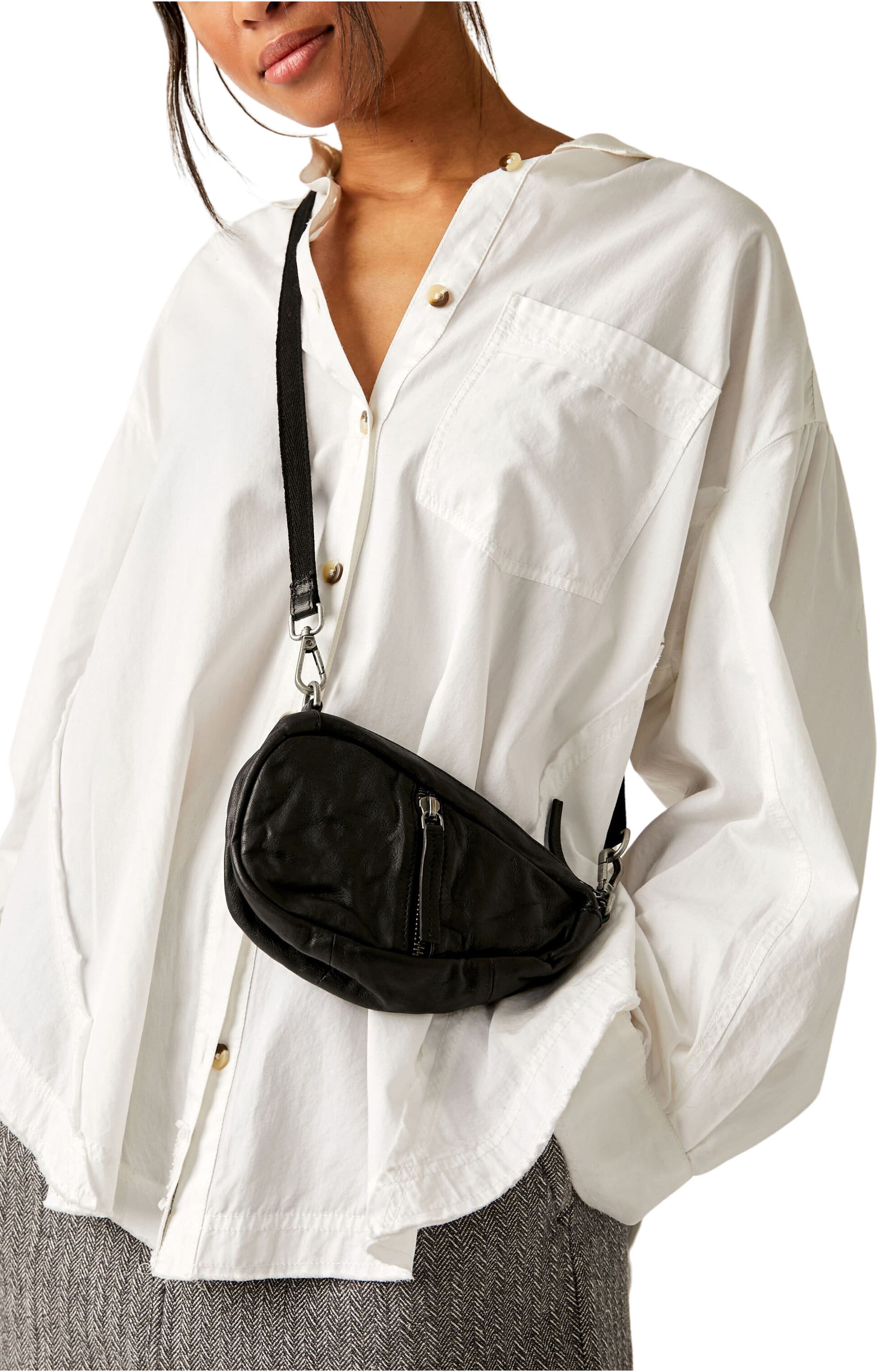 Free People Mini Coffee Date Leather Crossbody Bag, Alternate, color, 