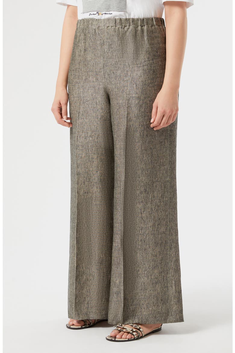 Naccenni Linen Wide Leg Pants, Main, color, BLACK FLESH TONER