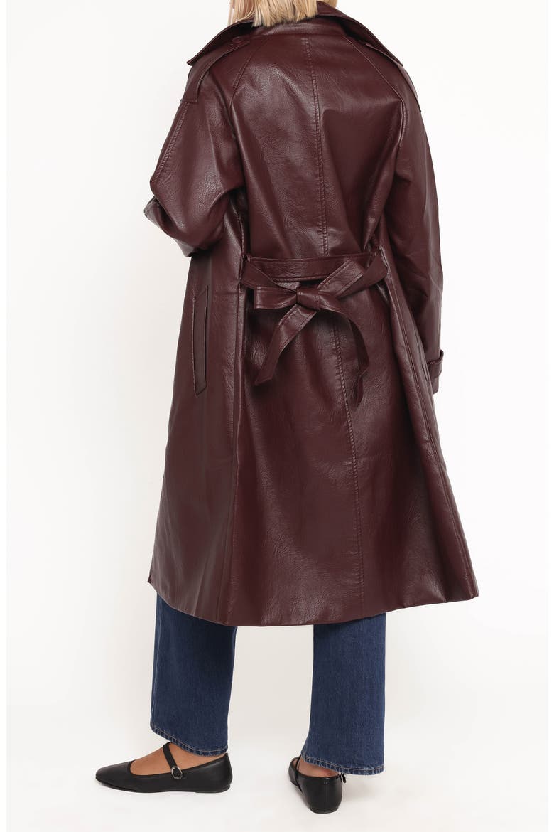 Vita Faux Leather Jacket, Alternate, color, BURGUNDY