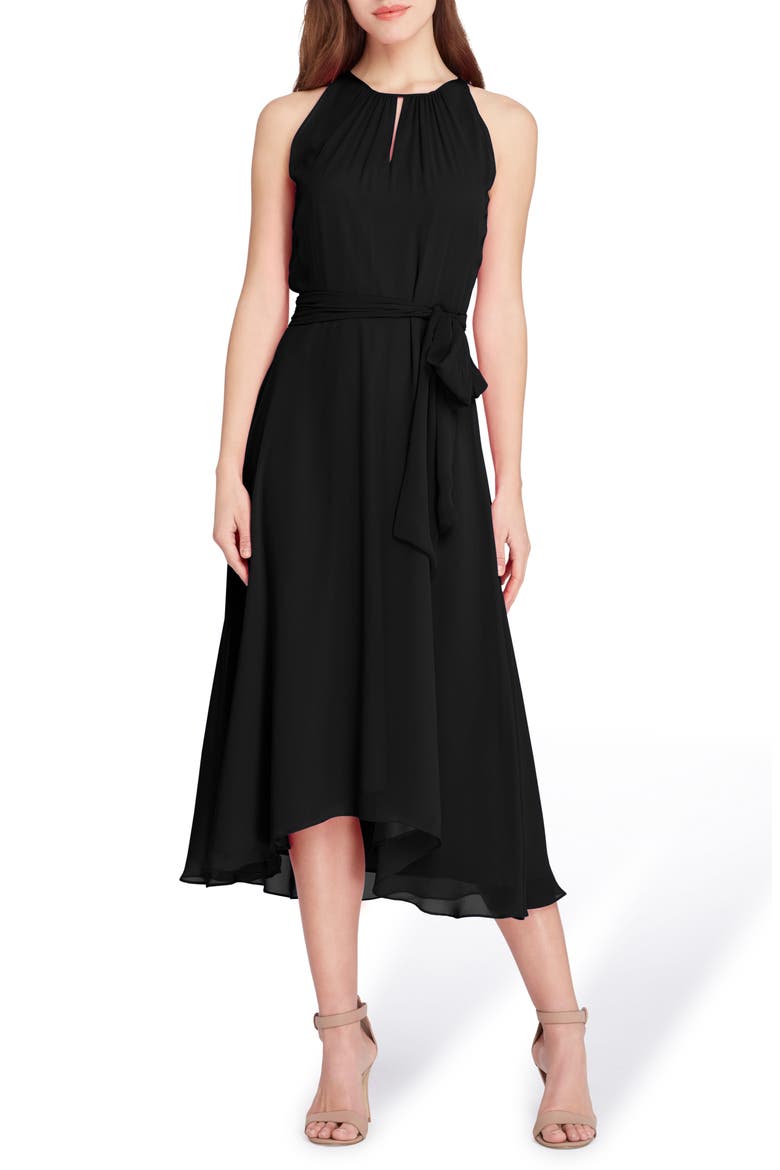 Midi Fit & Flare Dress, Main, color, BLACK