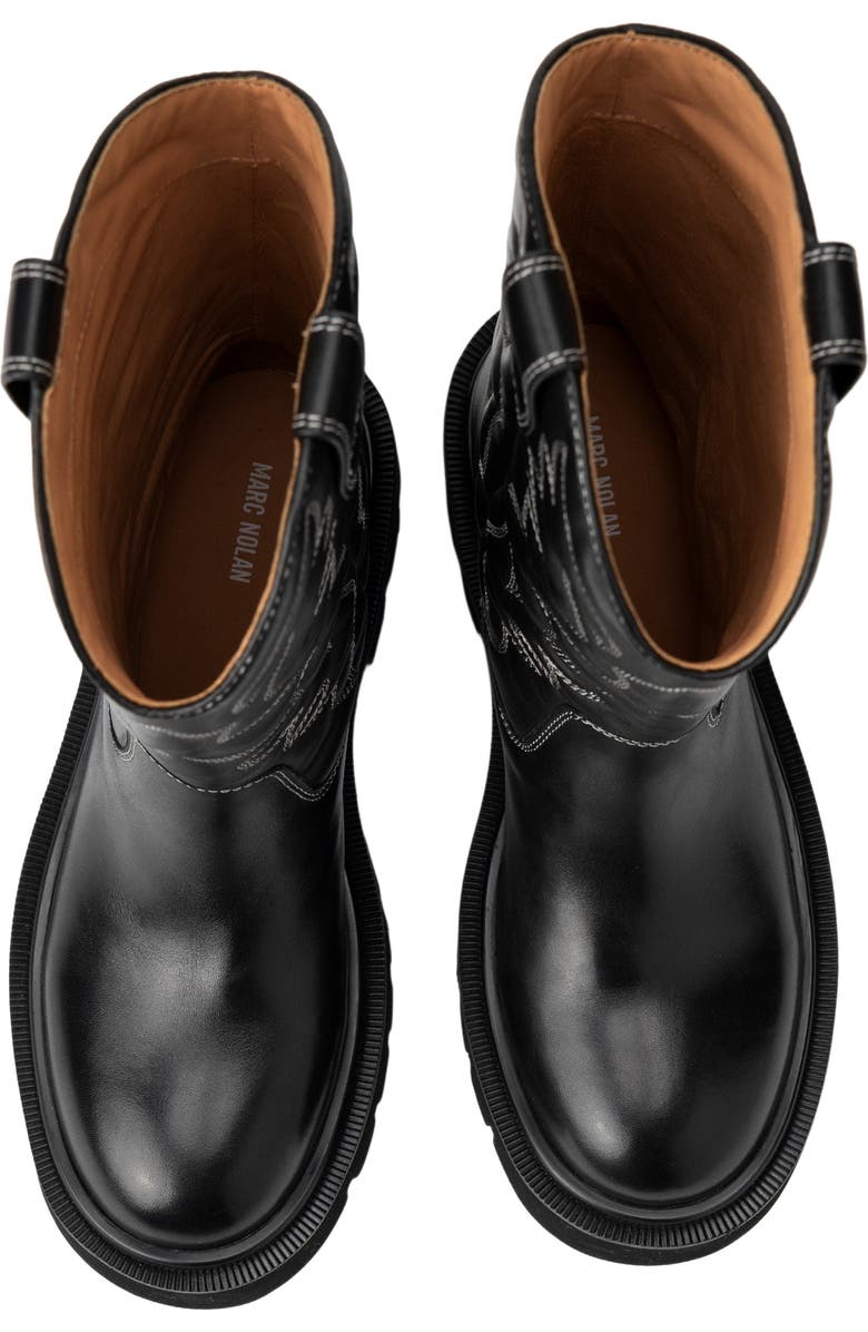 MARC NOLAN Daisy Lug Cowgirl Boots, Alternate, color, Black