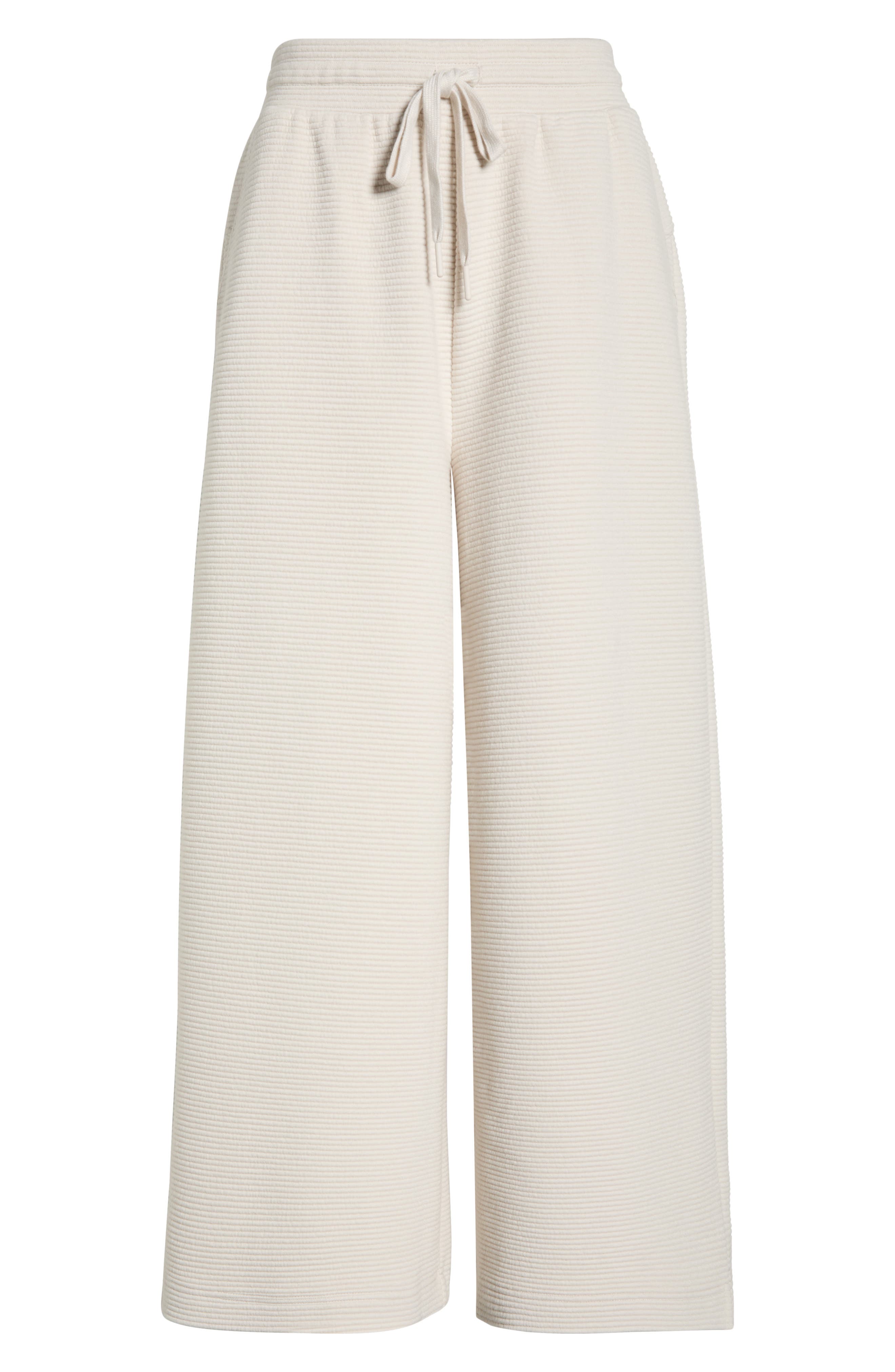 Zella Ottoman Wide Leg Drawstring Pants In White