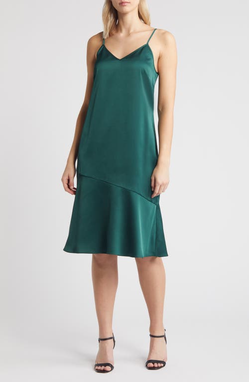 Sam Edelman Two-piece Sleeveless Turtleneck Sweater & Satin Slipdress In Hunter