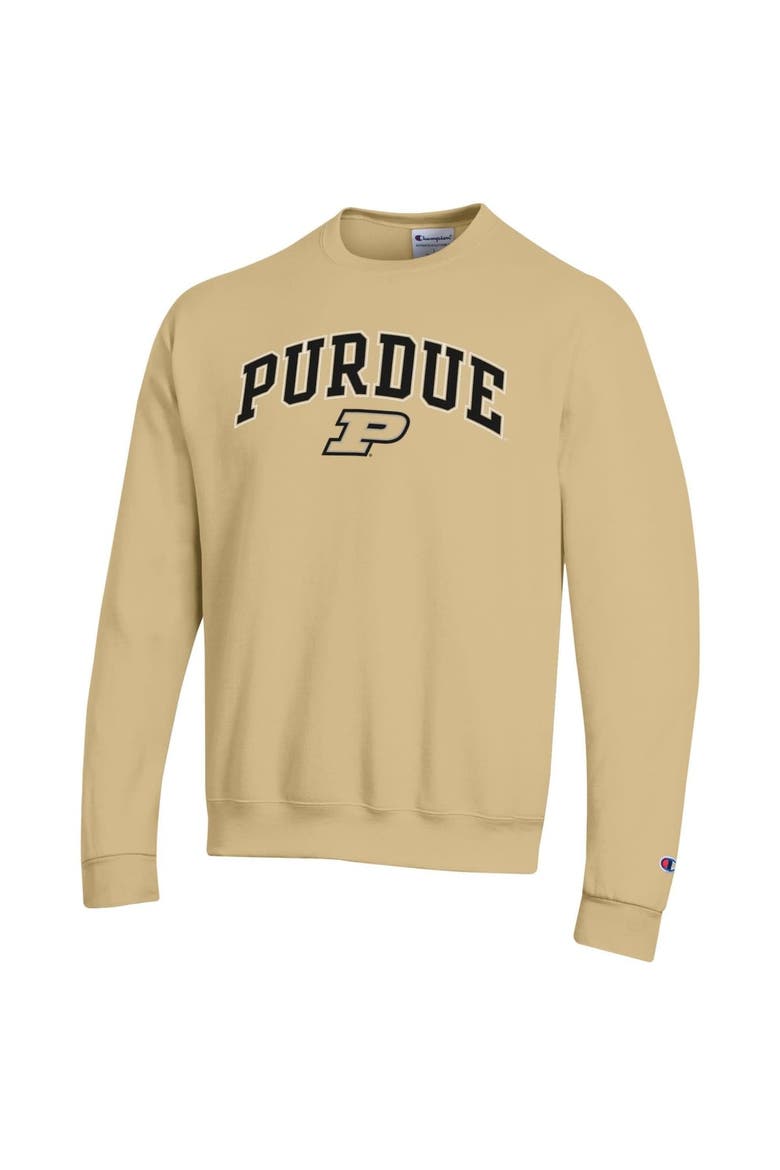 Men's Champion  Gold Purdue Boilermakers Arch Over Logo Pullover Sweatshirt, Alternate, color, Gold