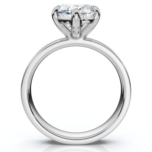 Bliss Diamond Certified 2ct Marquise Cut Flat Cigar Band Engagement Ring 14k Gold Lab Grown In Silver