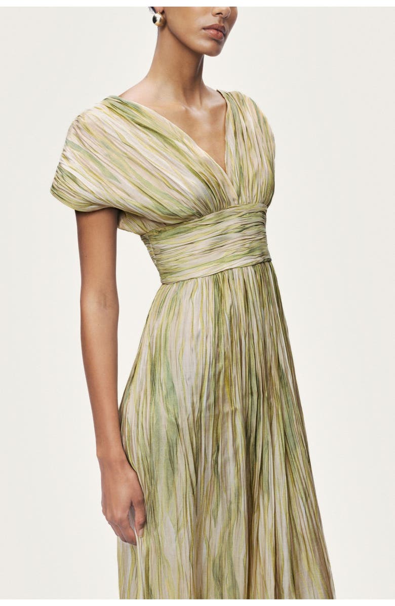 Nocturne Printed V-Neck Midi Dress, Alternate, color, Multi-Colored