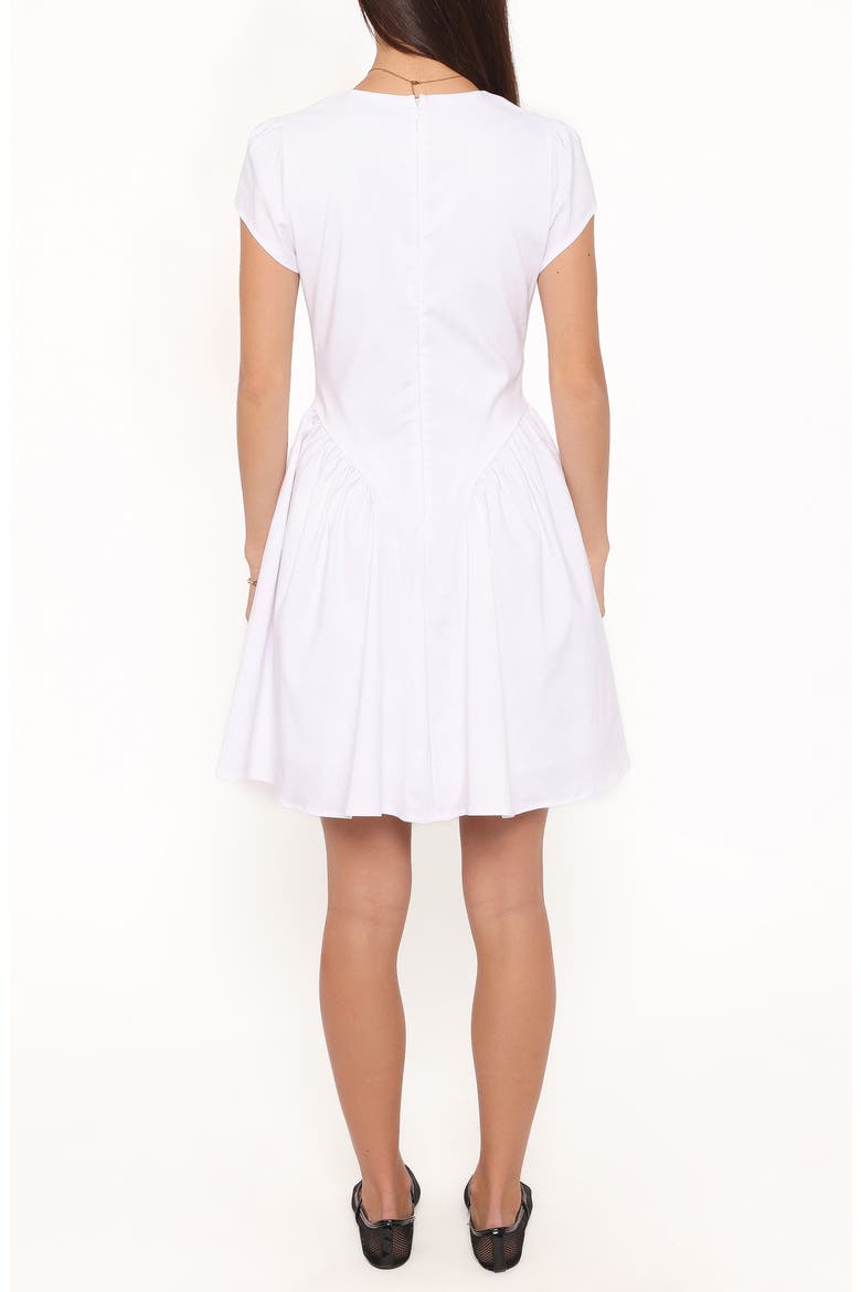 Lyssa Bow Front Fit & Flare Dress, Alternate, color, WHITE