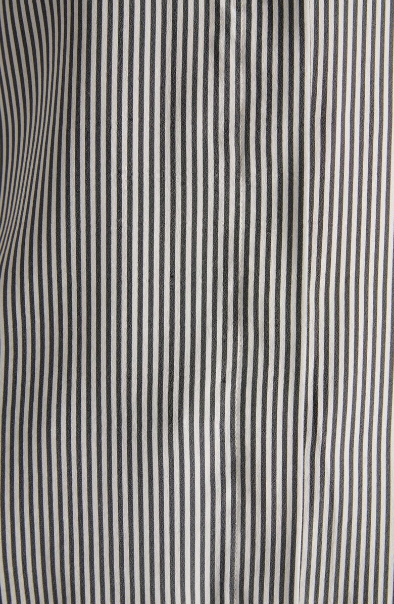 TOM FORD Stripe Silk crêpe de Chine Military Button-up Shirt, Alternate, color, Black/ White